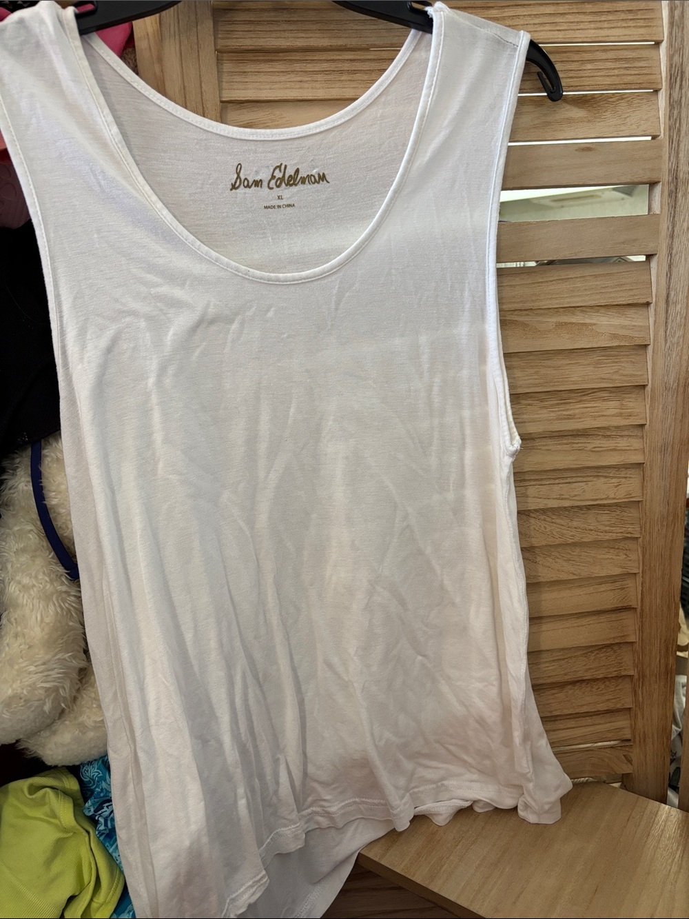Sam Edelman White Scoop Neck Tank XL